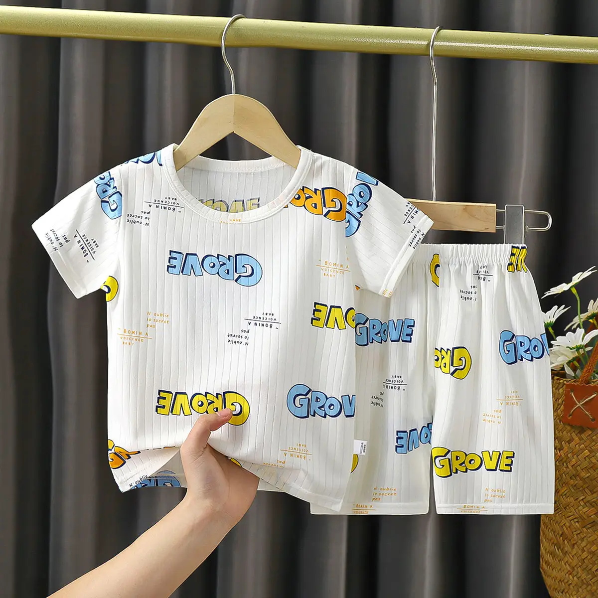 2023 Kids Pink Cartoon Shorts Suit Baby Summer - Image 8