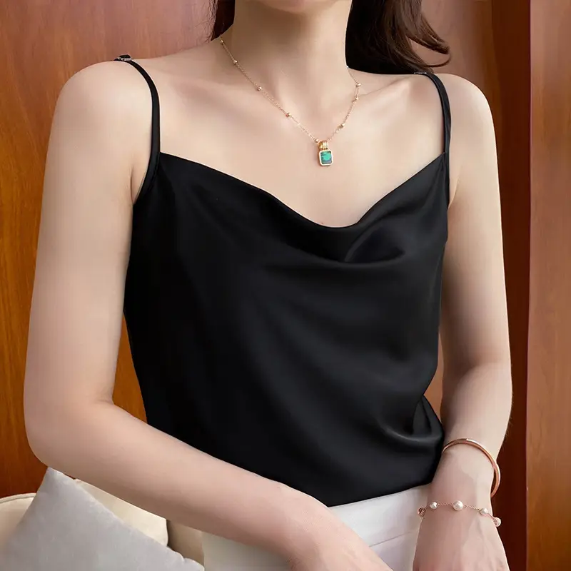 2023 V-Neck Satin Women's Sweater White - Image 14