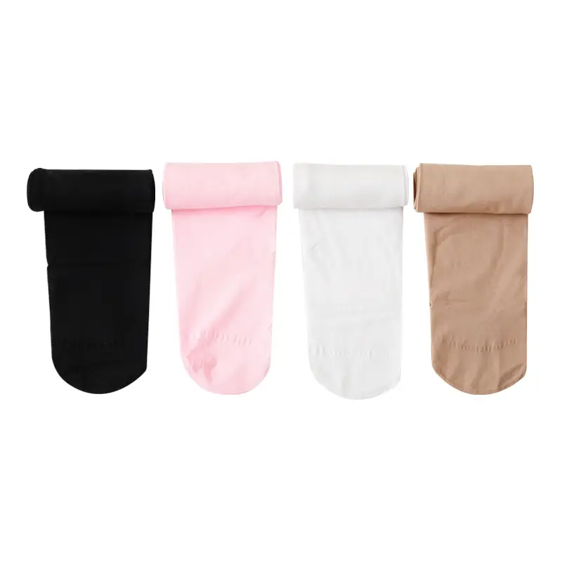 Children's White Velvet Ballet Leggings One-Piece Socks - Image 9