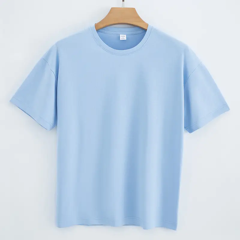 Men Women Cotton T-Shirt Black Round Neck Short Sleeve 180g - Image 7