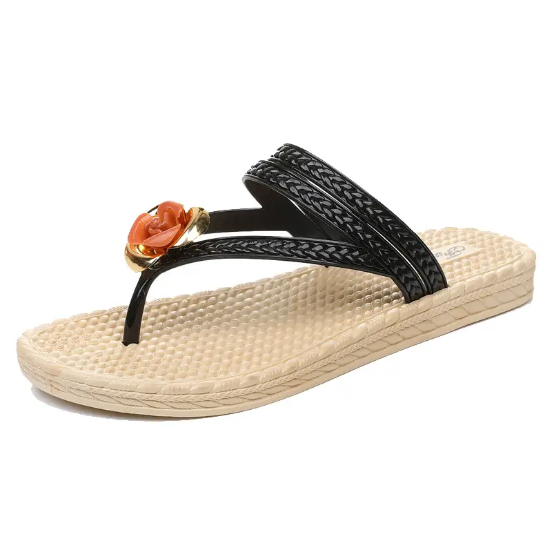Women's Pearl Flower Sandals Summer Flip Flops