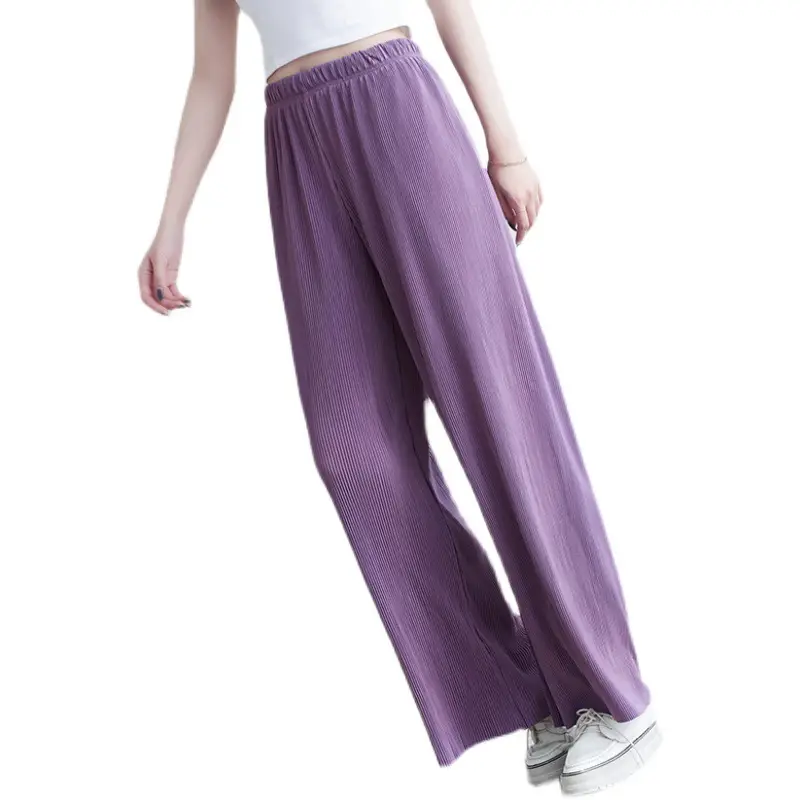 Purple Loose Women's Wide Leg Pants Casual Korean Style - Image 14