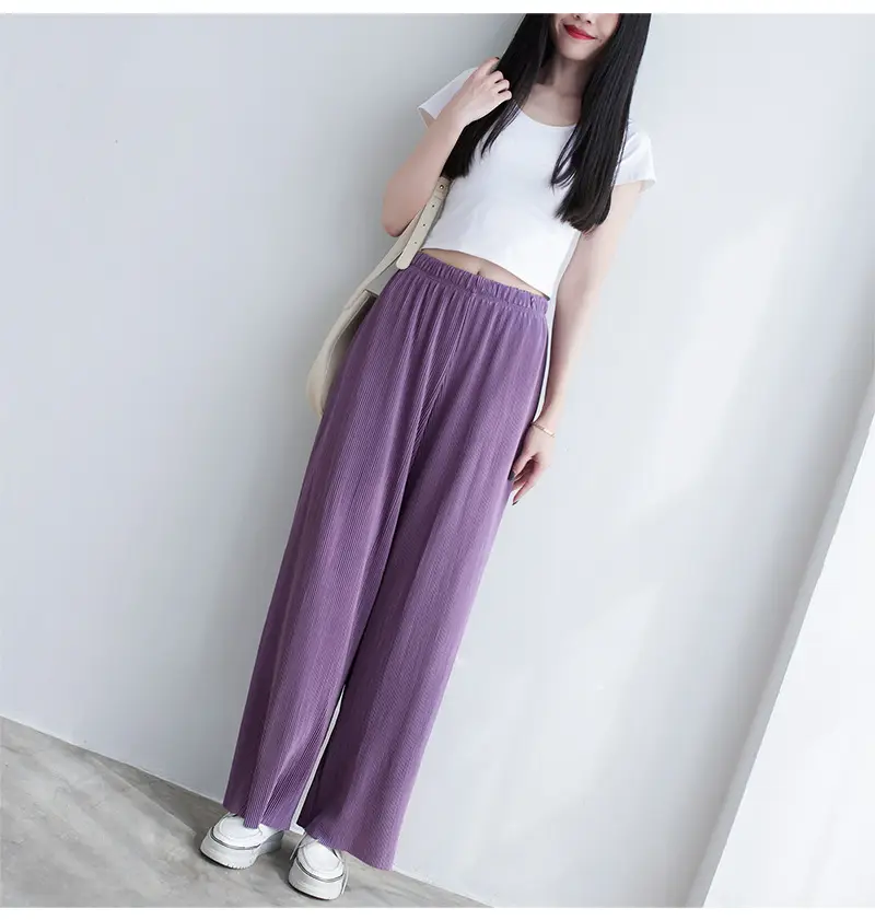 Purple Loose Women's Wide Leg Pants Casual Korean Style — feature 33