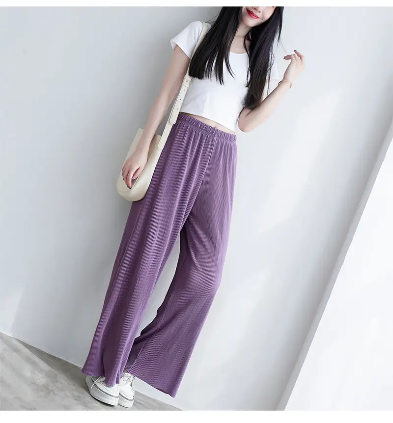 Purple Loose Women's Wide Leg Pants Casual Korean Style — feature 36