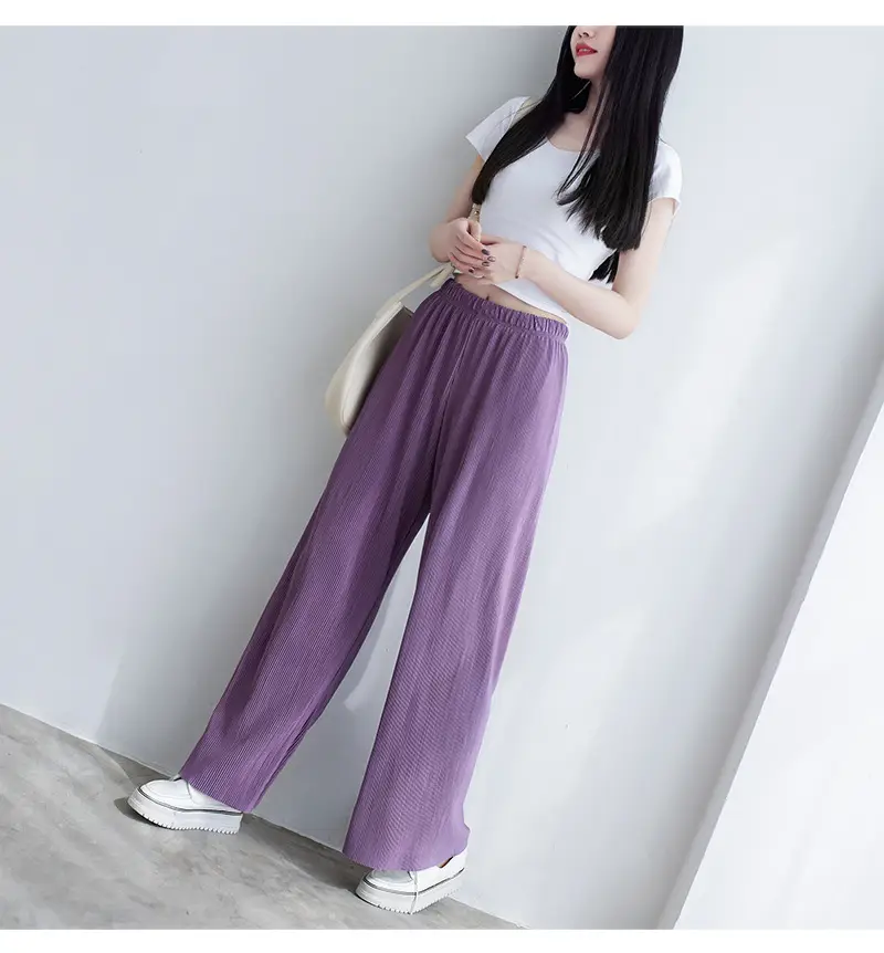 Purple Loose Women's Wide Leg Pants Casual Korean Style — feature 37
