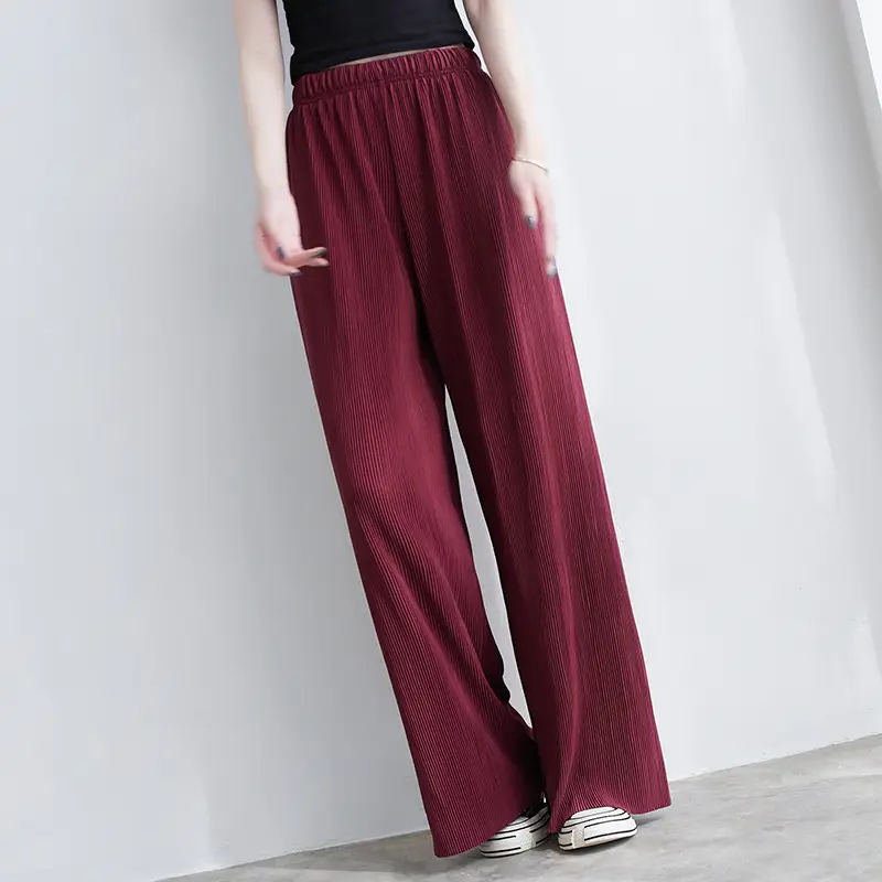 Purple Loose Women's Wide Leg Pants Casual Korean Style - Image 3
