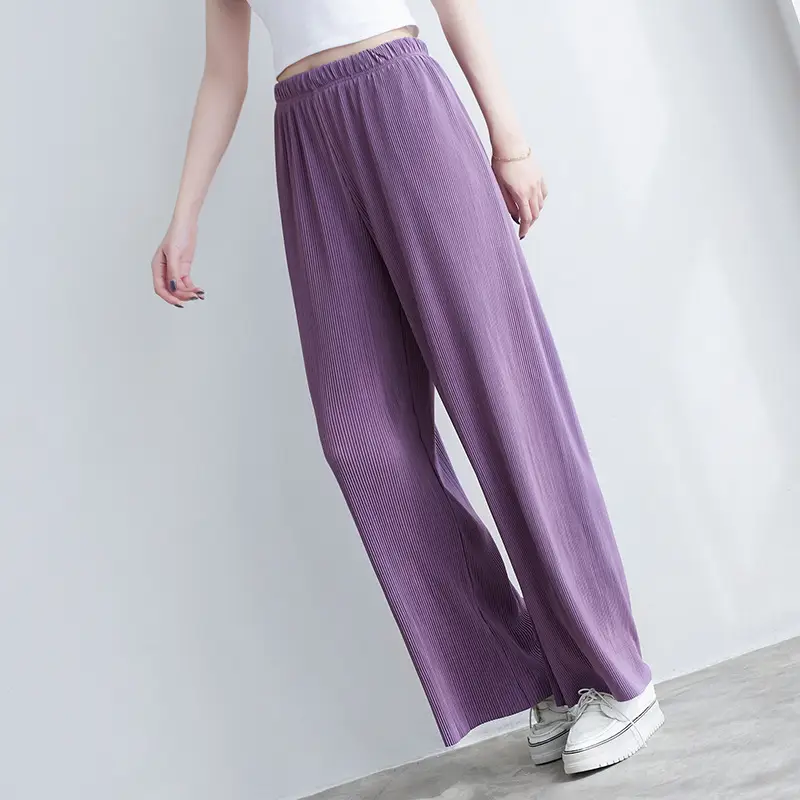 Purple Loose Women's Wide Leg Pants Casual Korean Style - Image 4