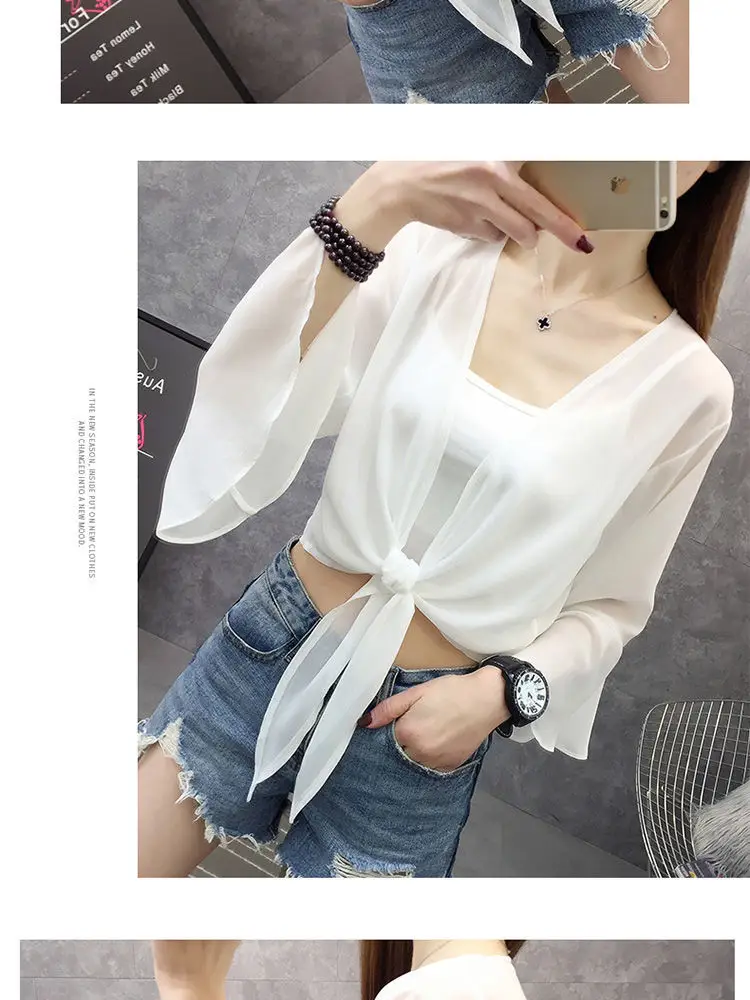 Women Chiffon Shawl Black Short Thin Sun Protection 2025 — feature 8
