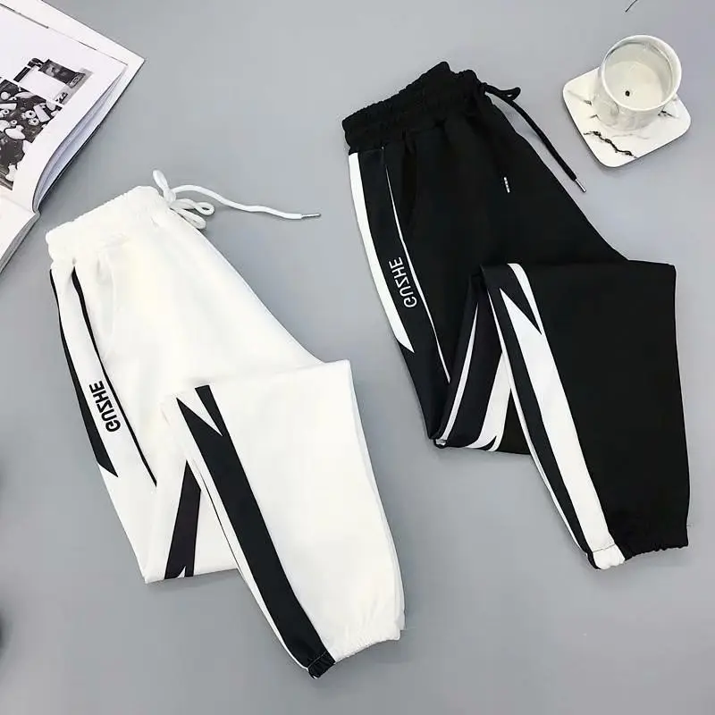 Women Black Hip Hop Leg Harem Pants Slim Fit - Image 19