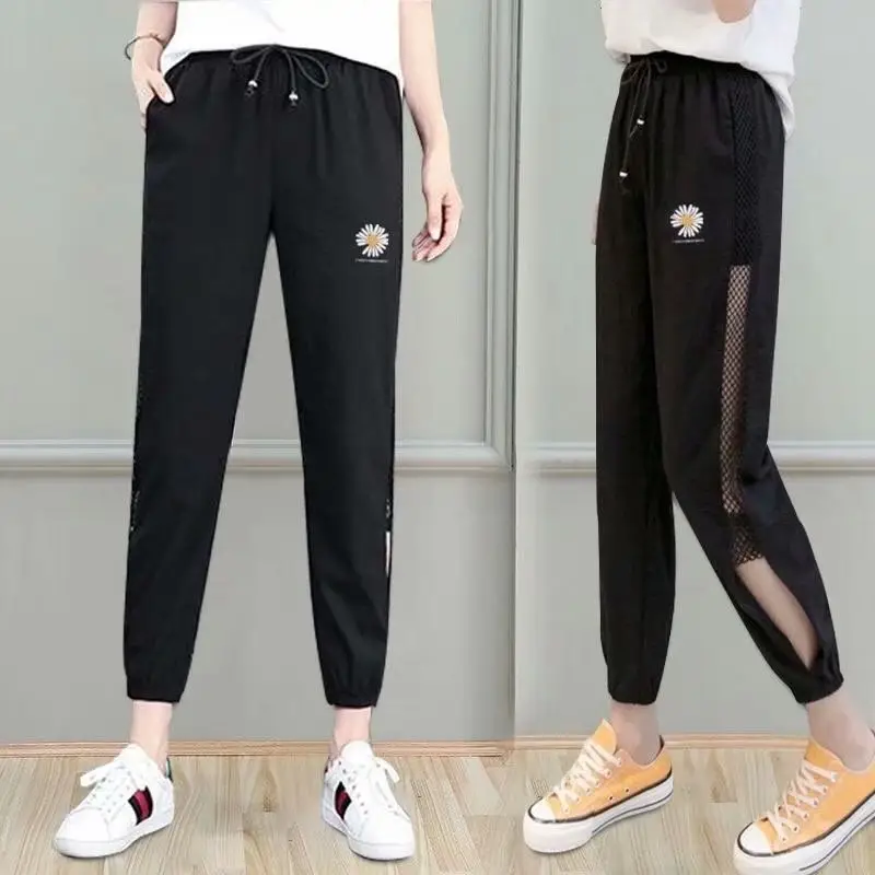 Women Black Hip Hop Leg Harem Pants Slim Fit - Image 11