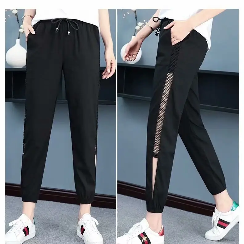 Women Black Hip Hop Leg Harem Pants Slim Fit - Image 14