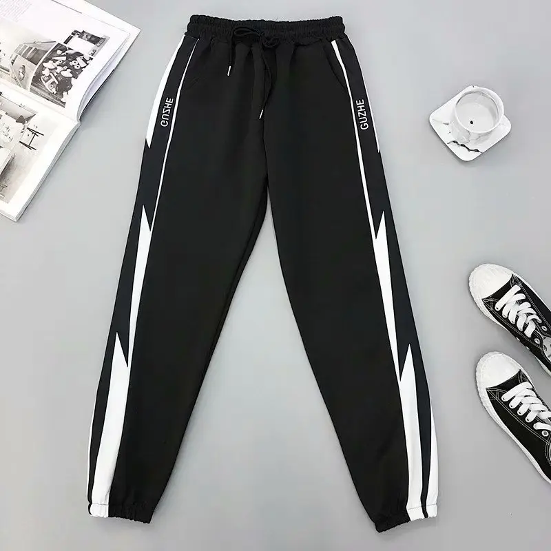 Women Black Hip Hop Leg Harem Pants Slim Fit - Image 9