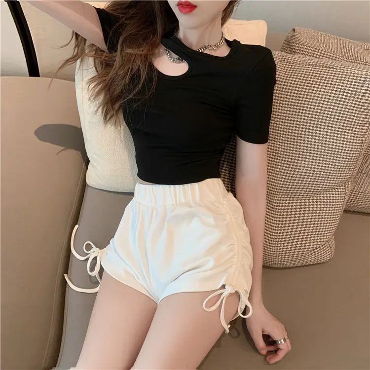 White Drawstring Shorts for Women Summer Wear — feature 14