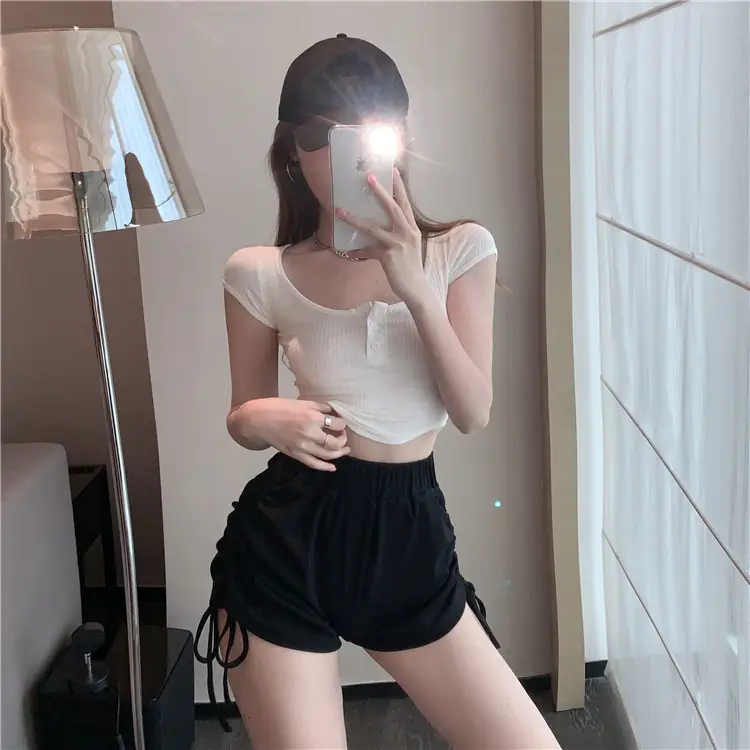 White Drawstring Shorts for Women Summer Wear — feature 6