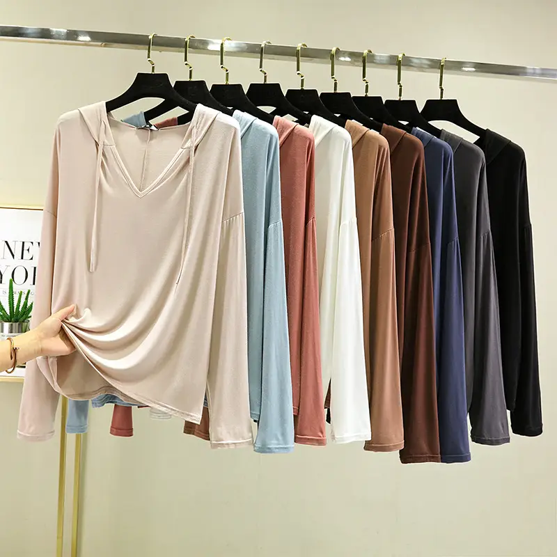 Women's White Long Sleeve T-Shirt Spring Summer Loose Fit