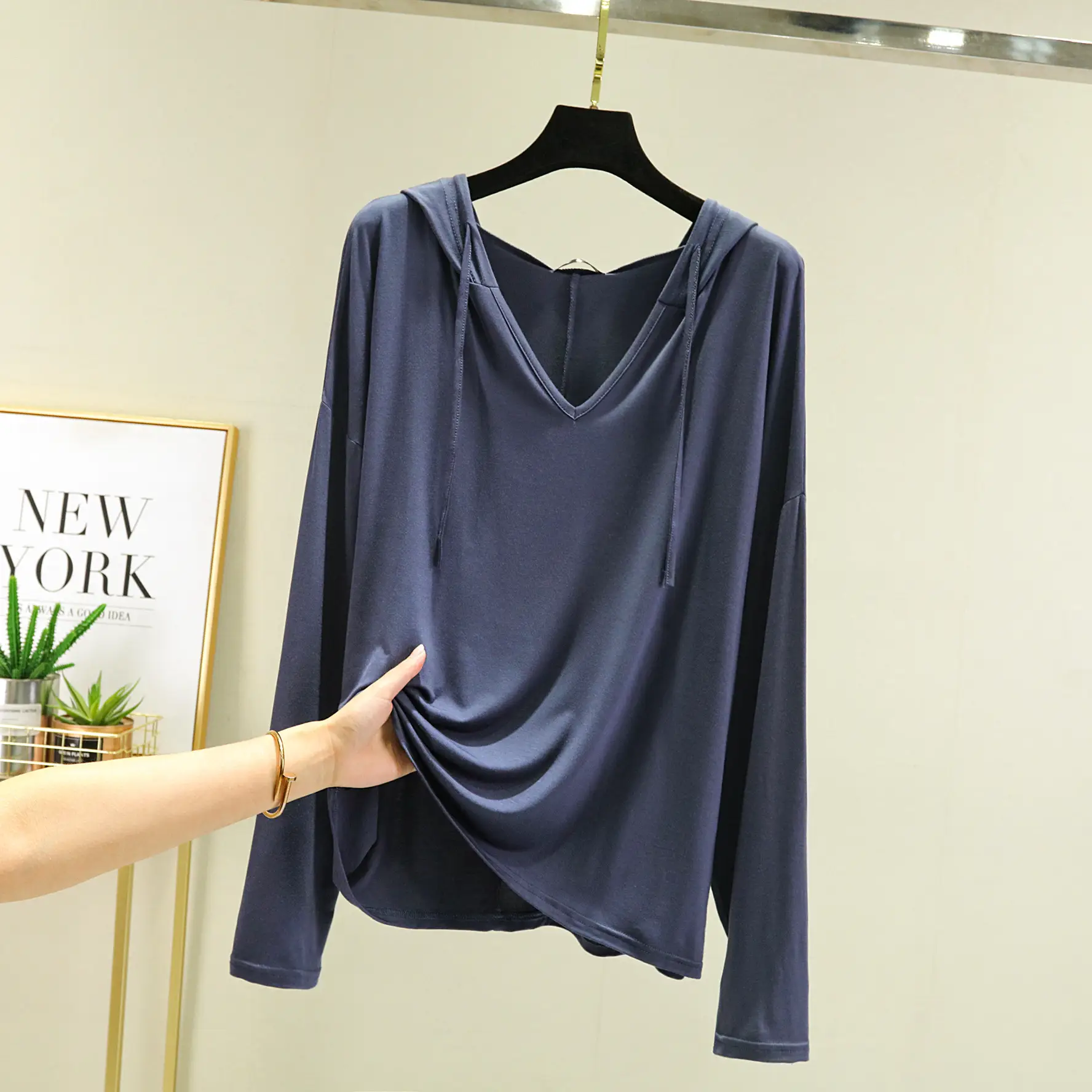 Women's White Long Sleeve T-Shirt Spring Summer Loose Fit