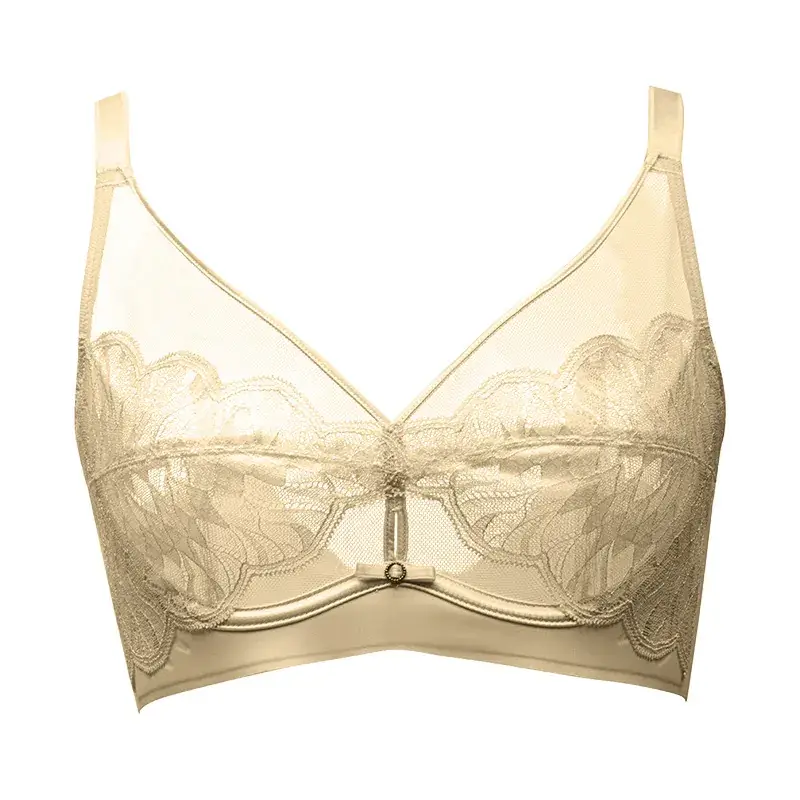 Black Lace French Cup Bra for Big Breasts - Image 8