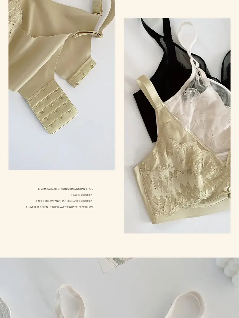 Black Lace French Cup Bra for Big Breasts — feature 11