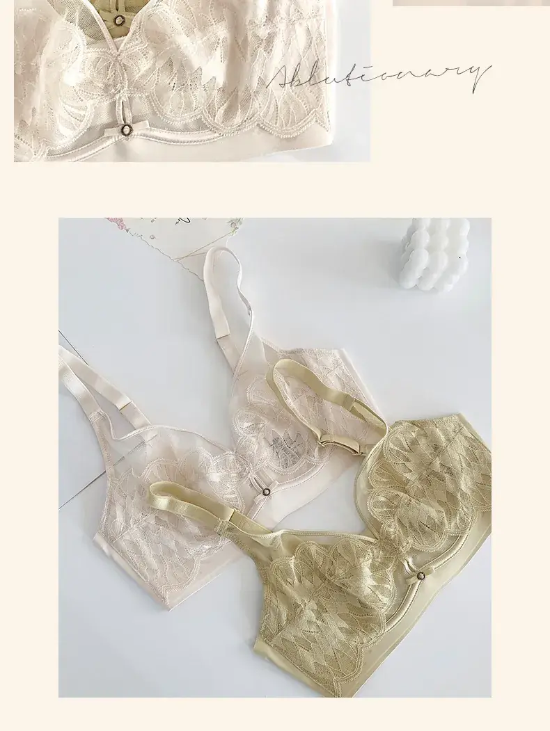 Black Lace French Cup Bra for Big Breasts — feature 9
