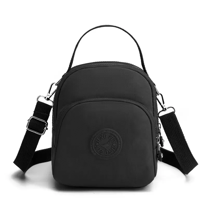 Women's Black Crossbody Shoulder Bag with Adjustable Strap - Image 3