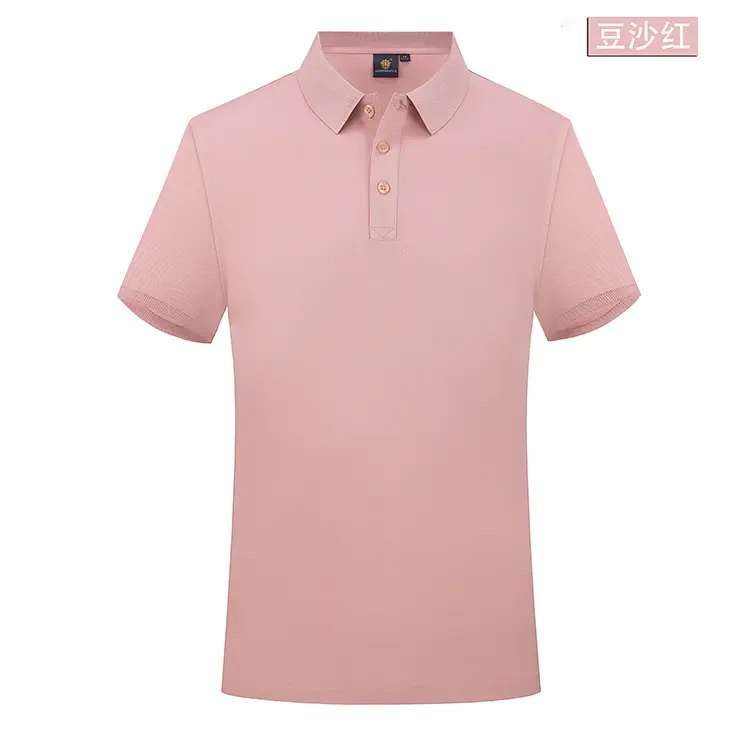 Men Blue Polo Shirt Button Collar Office Wear - Image 5