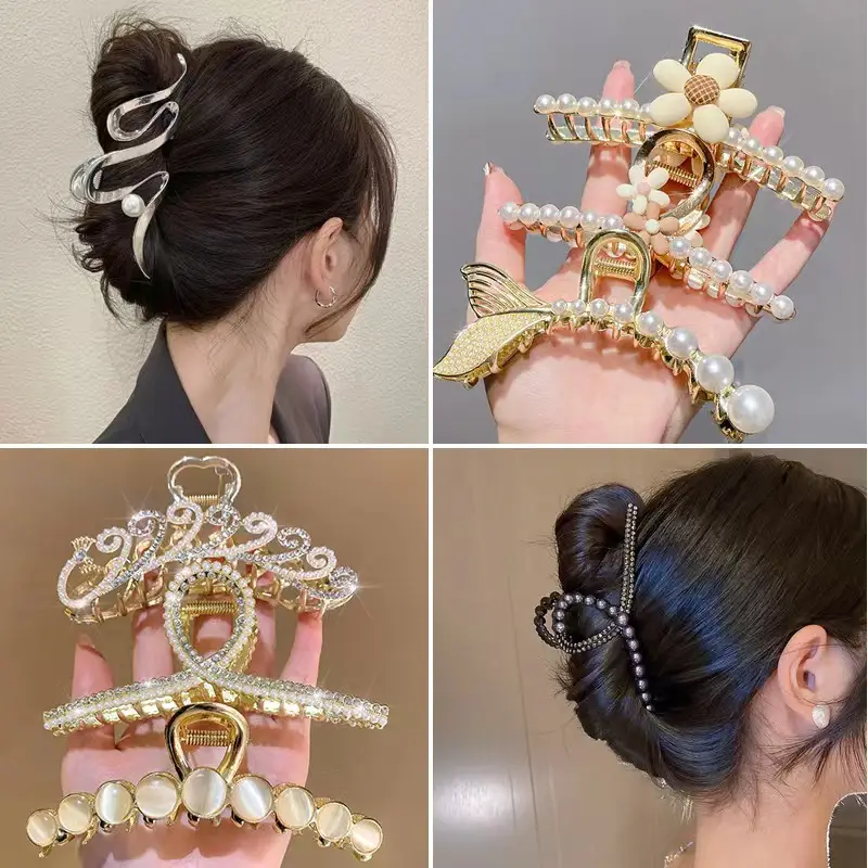 Elegant Pearl Clip Hairpin with Metal Clamp - Image 154