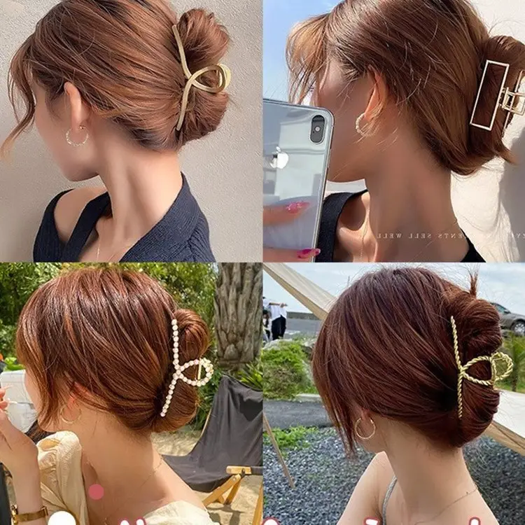 Elegant Pearl Clip Hairpin with Metal Clamp - Image 155