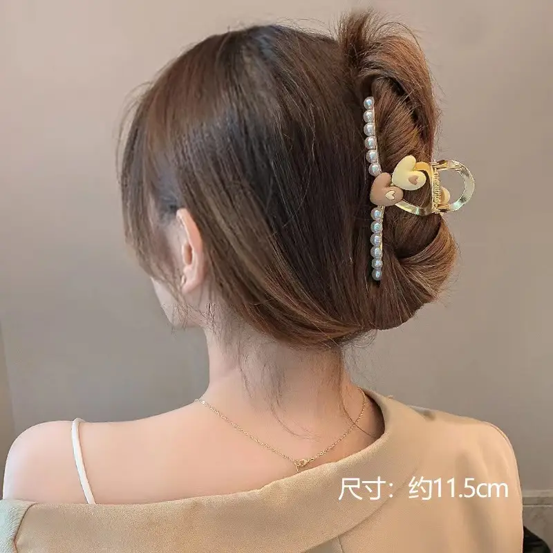Elegant Pearl Clip Hairpin with Metal Clamp - Image 104