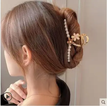 Elegant Pearl Clip Hairpin with Metal Clamp - Image 105