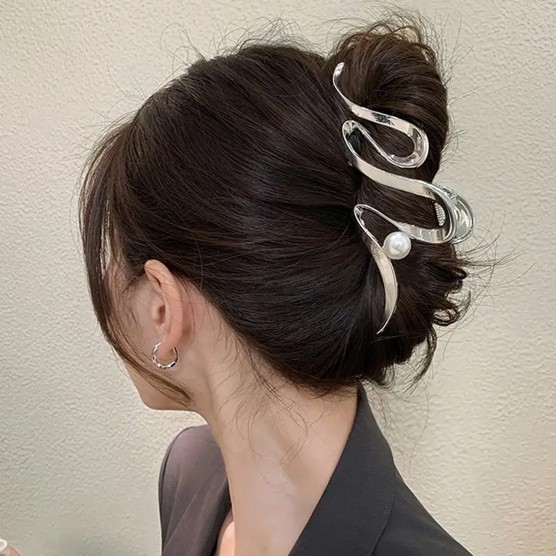 Elegant Pearl Clip Hairpin with Metal Clamp - Image 142