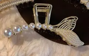 Elegant Pearl Clip Hairpin with Metal Clamp - Image 144