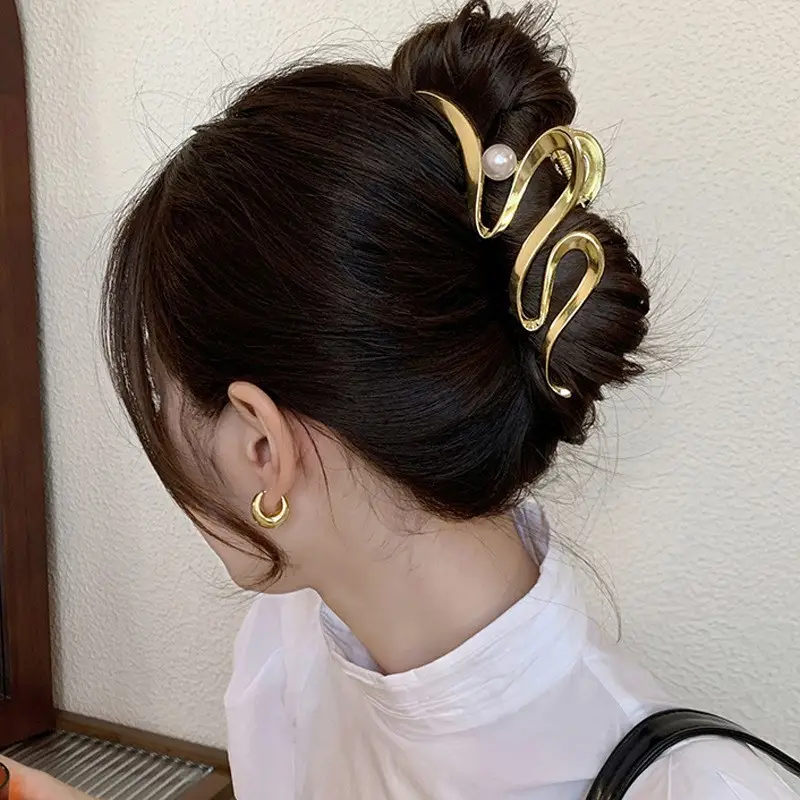 Elegant Pearl Clip Hairpin with Metal Clamp - Image 72