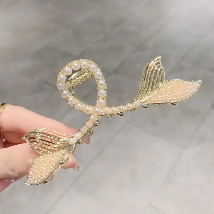 Elegant Pearl Clip Hairpin with Metal Clamp - Image 79