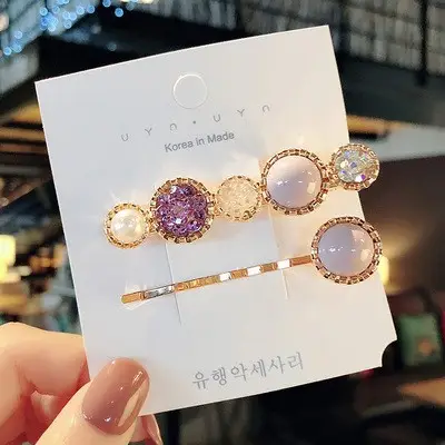 Korean Style Pearl Hairpins Set with Bear Clip - Image 27