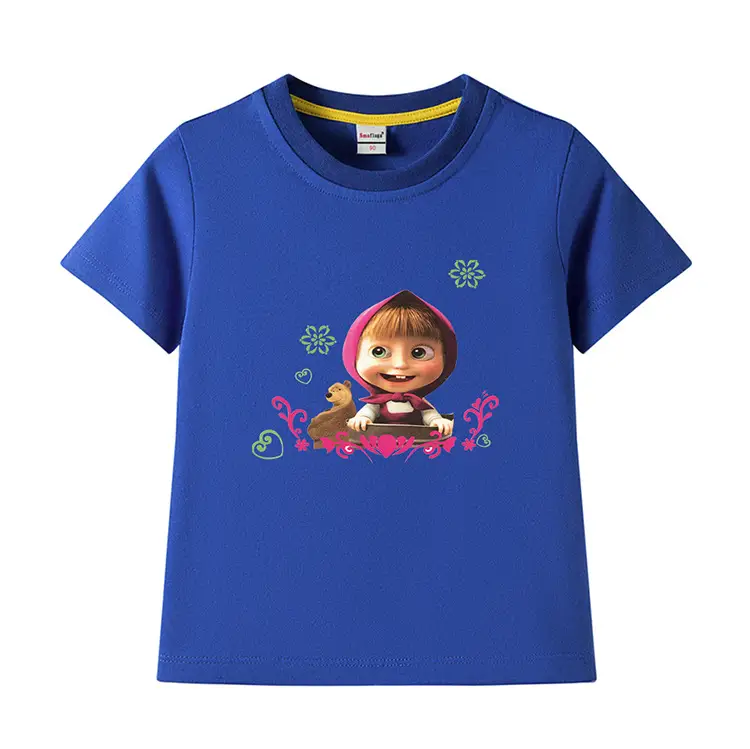 Blue Cartoon Kids T-Shirt Short Sleeve Cotton 2022 — feature 10