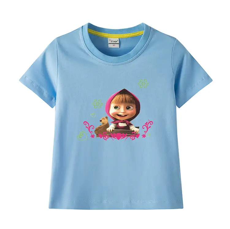 Blue Cartoon Kids T-Shirt Short Sleeve Cotton 2022 — feature 14