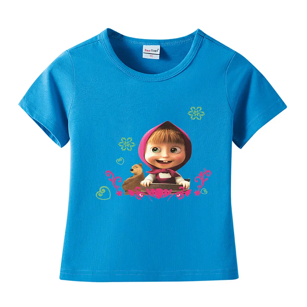 Blue Cartoon Kids T-Shirt Short Sleeve Cotton 2022 - Image 26