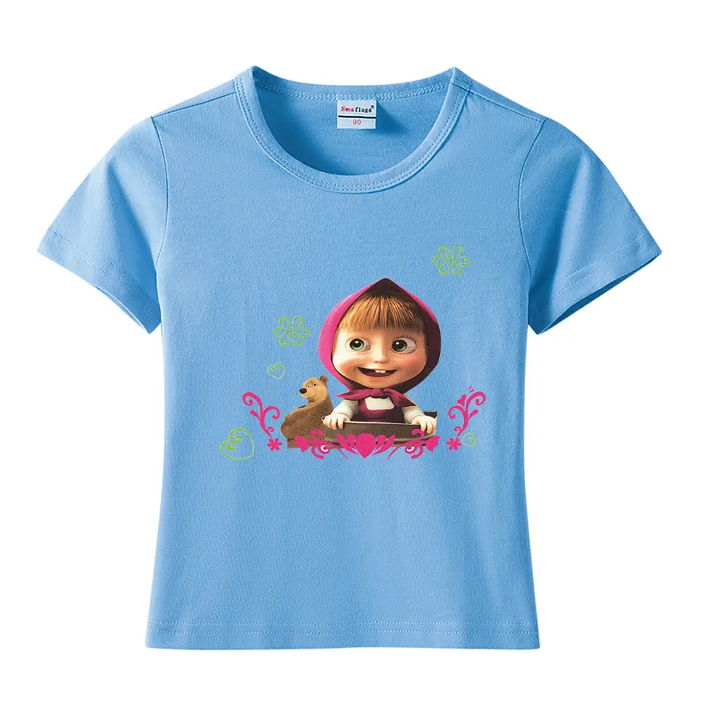 Blue Cartoon Kids T-Shirt Short Sleeve Cotton 2022 - Image 27