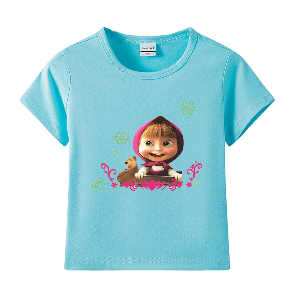 Blue Cartoon Kids T-Shirt Short Sleeve Cotton 2022 - Image 28