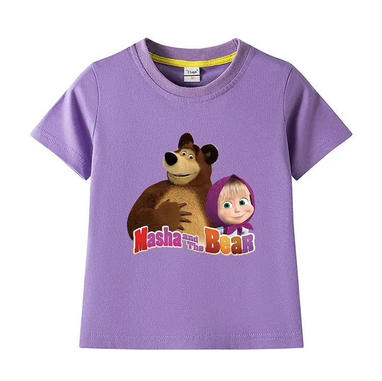 Nash and Bear Cartoon T-Shirt Purple Kids Cotton — feature 16