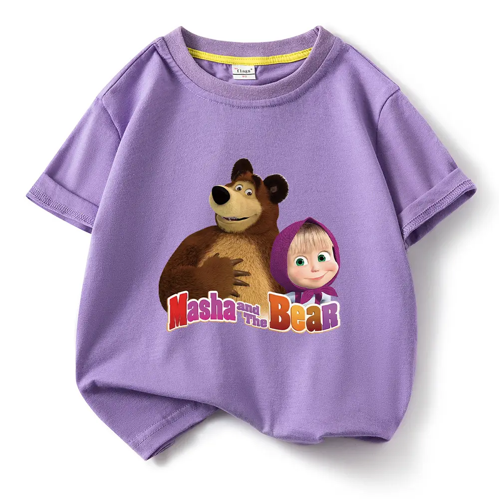 Nash and Bear Cartoon T-Shirt Purple Kids Cotton