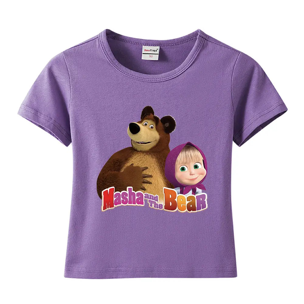 Nash and Bear Cartoon T-Shirt Purple Kids Cotton
