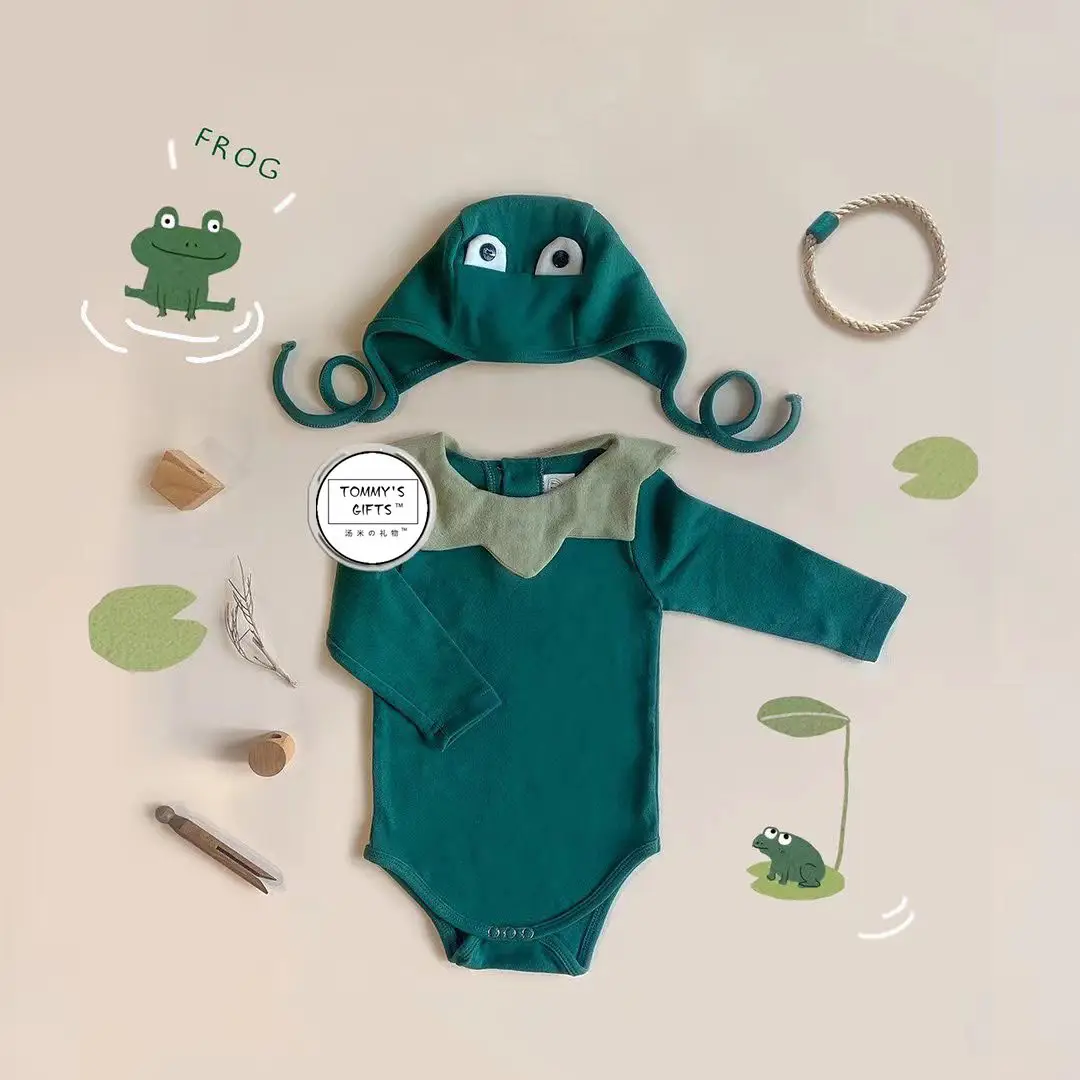 Baby Frog Fleece Suit Two-Piece Set Green - Image 5