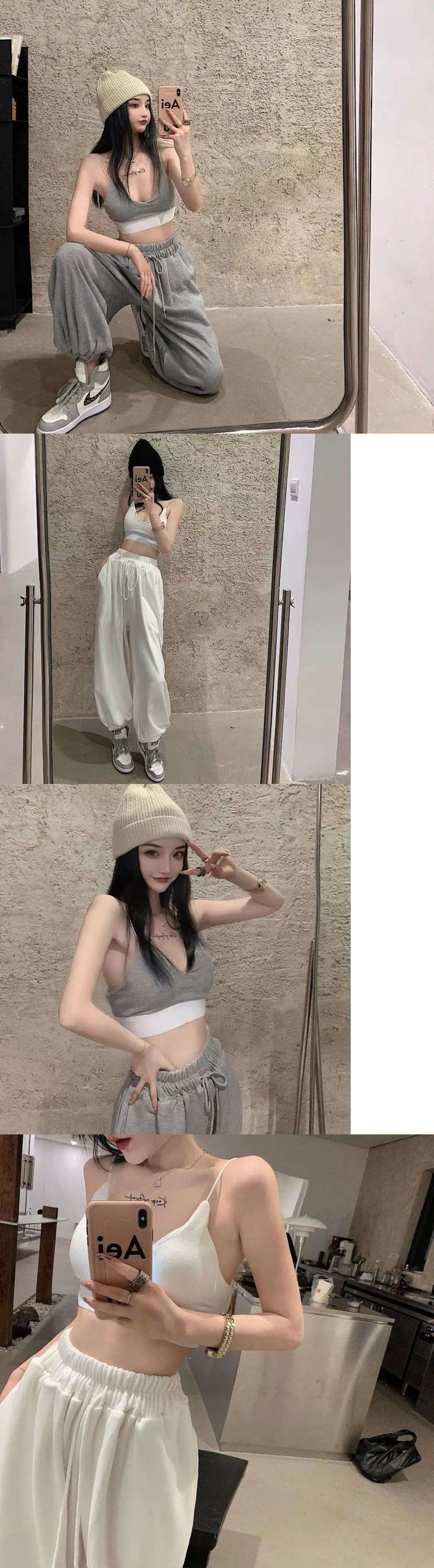 Women's White Loose Harem Pants Ankle-Tied Casual Summer — feature 2