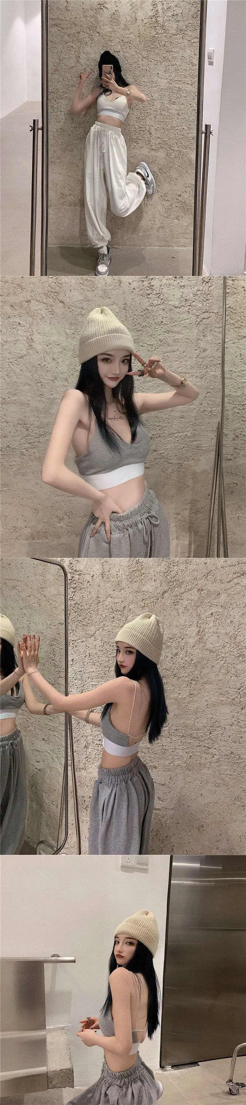 Women's White Loose Harem Pants Ankle-Tied Casual Summer — feature 4