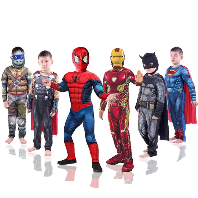 Children's Hero Muscle Cotton Suit Red Pants
