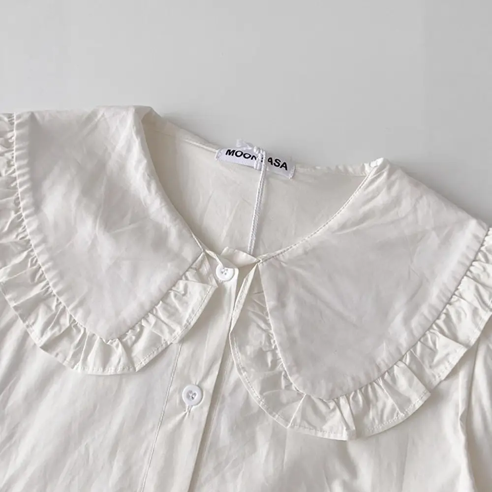 Women's White Collar Shirt 2022 Spring Autumn New Design - Image 3