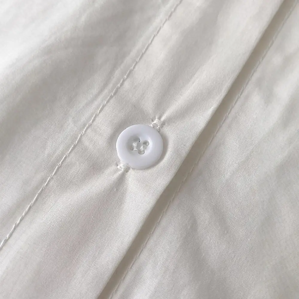 Women's White Collar Shirt 2022 Spring Autumn New Design - Image 5
