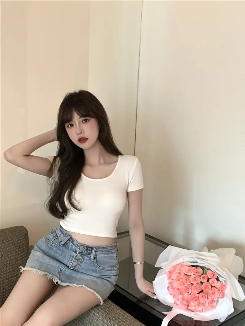 Women Black Crop Top Short Sleeve 2025 — feature 10