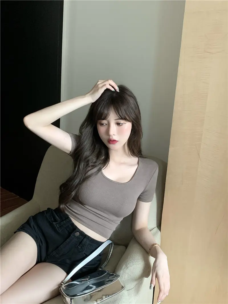 Women Black Crop Top Short Sleeve 2025 — feature 13